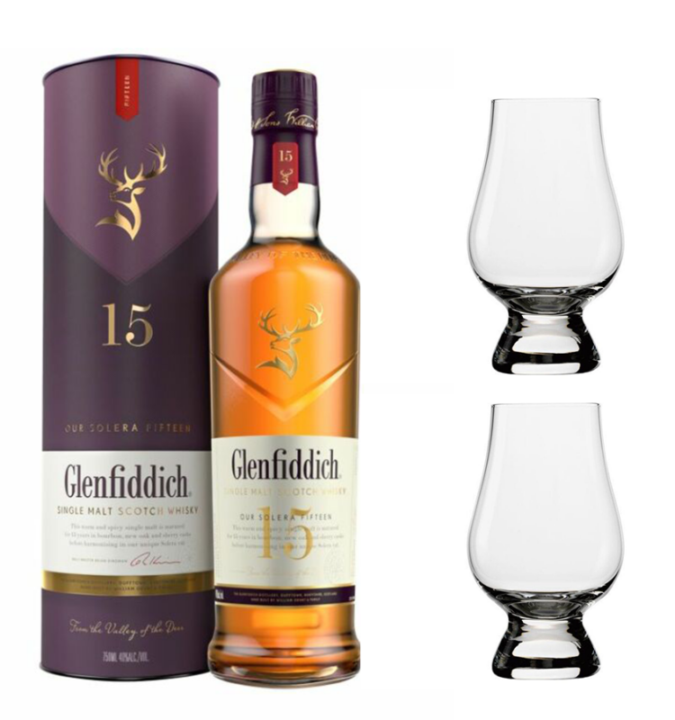 Glenfiddich 15 years whisky 0,7L 40% + ajándék whiskys kristálypohár 100ml