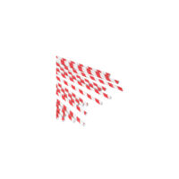 Kép 2/3 - 4 rétegű papír szívószál - piros csíkos, 35 db/csomag