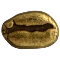 Kép 1/2 - Arany színű kávébab formájú kitűző