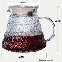 Kép 2/2 - AVX RIO V60 üveg kávés kancsó 580ml