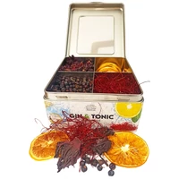 Kép 1/4 - Gin Tonic Botanicals fém dobozban, osztott (hibiszkusz-boróka-chiliszál-citrom) - 165 gr