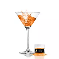Kép 2/8 - Gin Tonik és koktél színező glitter, ehető csillámpor - narancssárga (4 gr)