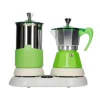 Kép 3/7 - Gat Elektromos Zöld Kotyogós Kávéfőző 4 csészéhez Tejhabosítóval