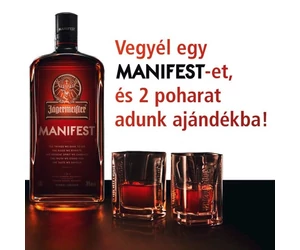 Jägermeister Manifest likőr + 2 ajándék pohár 1L 38%