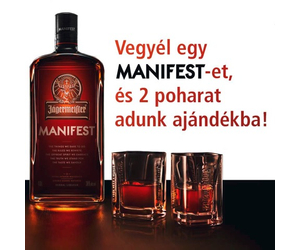 Jägermeister Manifest likőr + 2 ajándék pohár 1L 38%