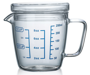 AVX 250ml-es üveg mérőpohár tetővel