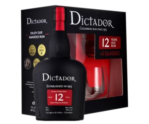 Dictador 12 years 0,7L 40% pdd.+ 2 pohár