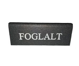 Foglalt tábla kicsi 113x40mm szürke - ezüst és fehér felirattal