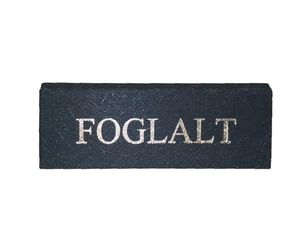 Foglalt tábla kicsi 113x40mm grafit - fehér felirattal