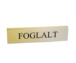 Foglalt tábla nagy 200x48mm arany - barna felirattal