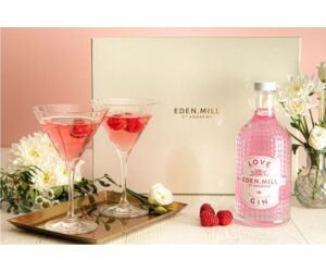 Eden Mill Love Gin díszdobozban + 2db Martini pohár 0,5L 42%