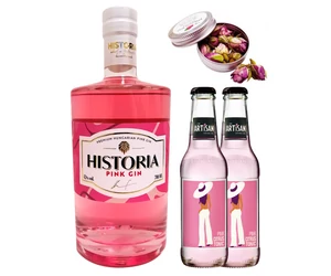 Historia Pink Gin csomag ajándék tonikokkal és fűszerrel