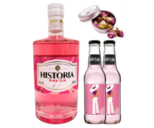 Historia Pink Gin csomag ajándék tonikokkal és fűszerrel
