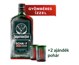 Jägermeister Scharf likőr +2 ajándék pohár 1L 33%