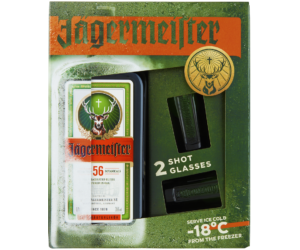 Jägermeister likőr - 0,7 L (35%) + 2 db shot pohár
