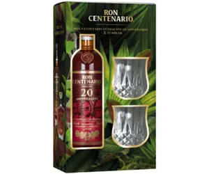 Centenario 20 years rum dd. + 2 pohár 0,7L 40%
