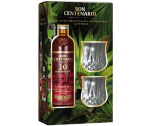 Centenario 20 years rum dd. + 2 pohár 0,7L 40%