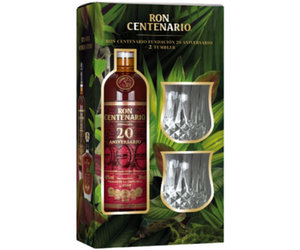 Centenario 20 years rum dd. + 2 pohár 0,7L 40%