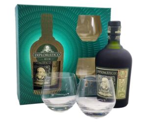 Diplomatico Exclusiva Reserva rum 0,7L 40% + 2 db Old Fashioned pohár díszdobozban