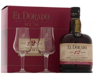 El Dorado 12 years rum 0,7L 40% pdd.+ 2 pohár Guyana Rum