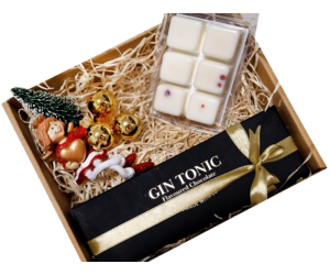 Karácsonyi gin tonik csokoládé és illatviasz mini szett