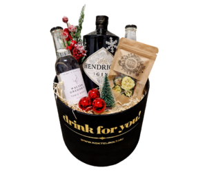 Karácsonyi Hendricks gin tonik csomag fekete díszdobozban