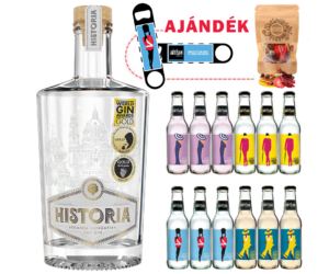 Historia Gin&amp;Tonic csomag ginfűszerrel és ajándék flair nyitóval