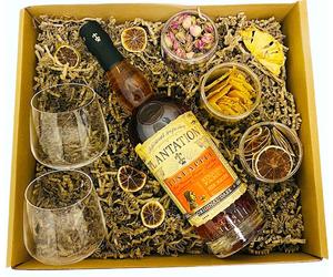 Plantation Rum Szett Rumos poharakkal és koktélfűszerekkel