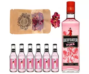 Beefeater Pink Gin Tonik szett ajándék rózsaszirommal
