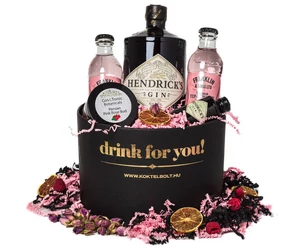 Drink For You feliratos Hendricks Gin Tonik Ajándék csomag fekete díszdobozban