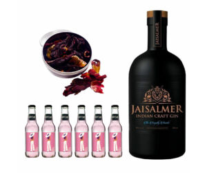 Jaisalmer Indian Crafted Gin Tonik Home Kit ajándék hibiszkusz ginfűszerrel
