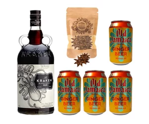 Kraken Rum &amp; Ginger Beer Szett Ajándék csillagánizzsal