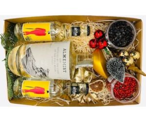 Karácsonyi Alkkemist gin ajándékcsomag feliratos díszdobozban