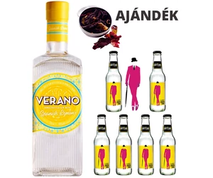 Verano Citromos Gin Tonik szett ajándék Hibiszkusz virággal