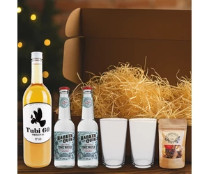 Tubi ajándékcsomag díszdobozban, ajándék koktélfűszerrel