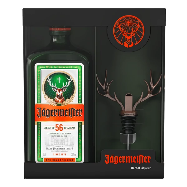 Jägermeister 0,7 35% + egyedi réz kiöntő pdd.