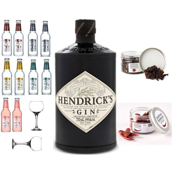 Bottle Home Service Hendricks Csomag Tonik válogatással ajándék Gin&amp;Tonik fűszerekkel