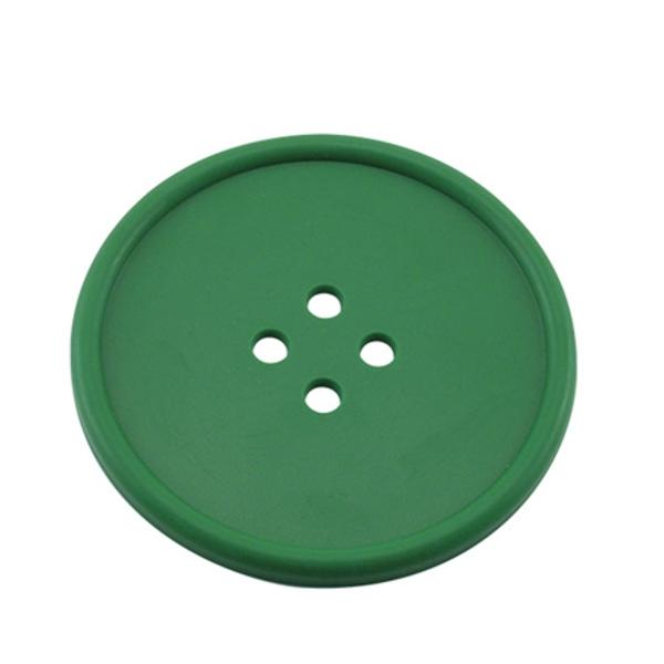 Zöld gumis pohár alátét gomb forma