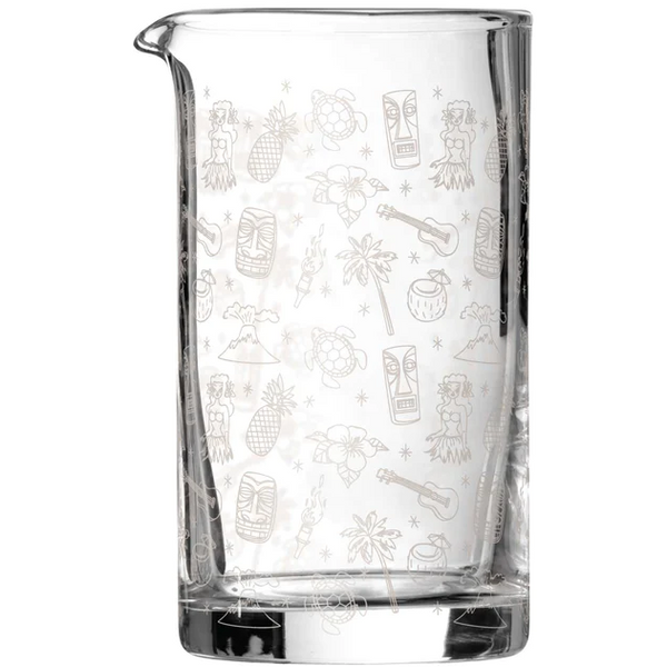 Üveg keverőpohár tiki mintás 800ml