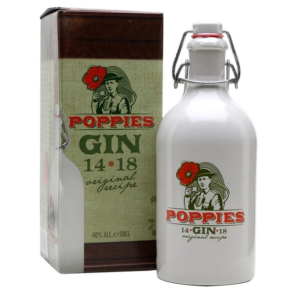 Poppies Gin 40% kerámia, pdd.0,5