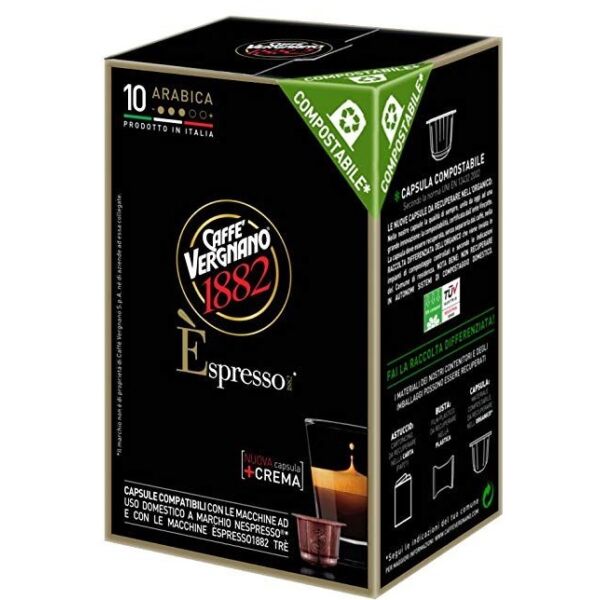 Vergnano E'spresso Arabica komposztálható Nespresszó kompatibilis kávékapszula 10db