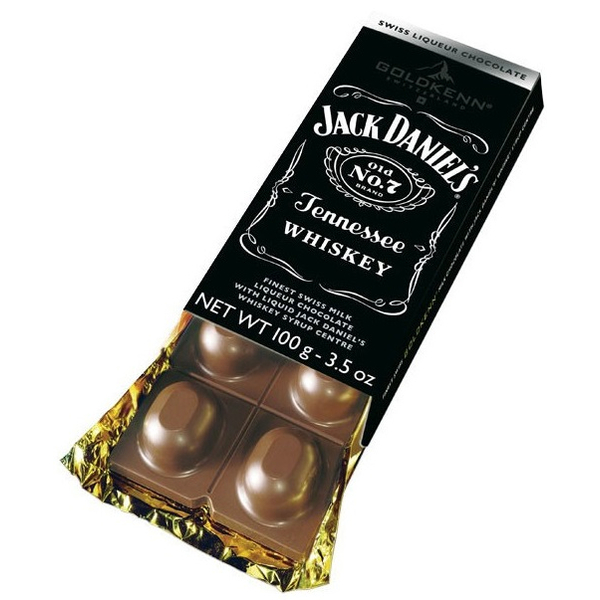 Jack Daniel's whiskey-vel töltött táblás csokoládé (100 gr)