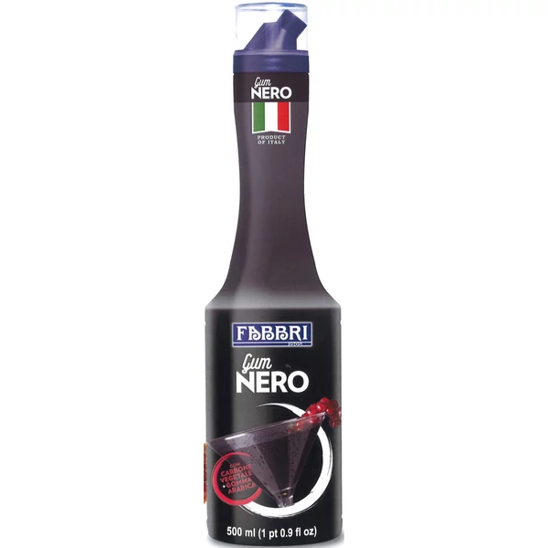 Fabbri fekete gumi szirup 500 ml - italok feketévé színezéséhez