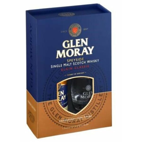 Glen Moray Chardonnay Cask 40% dd.+ 2 pohár
