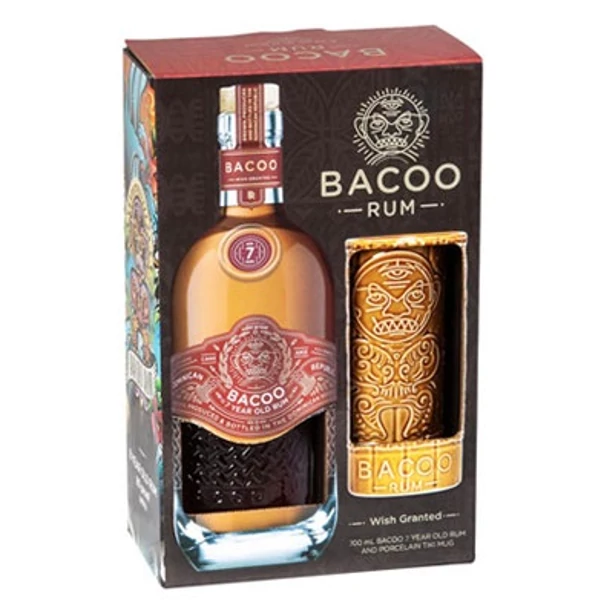 Bacoo Rum 7 years 40% pdd. + tiki kerámia pohár 0,7