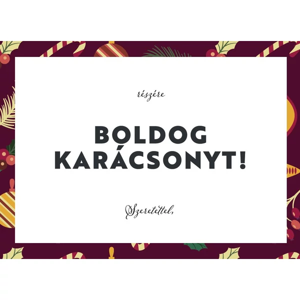 Ajándékkártya- Boldog Karácsony