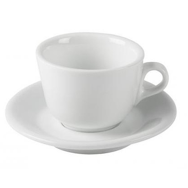 Fehér concept art cappuccinós csésze + alj 160ml