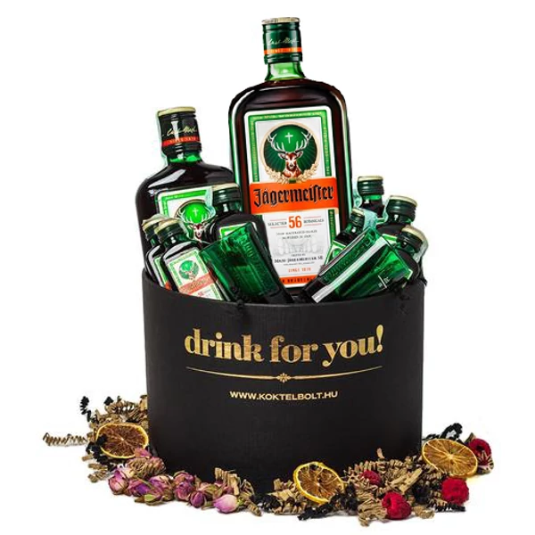 Drink For You Jagermeister Ajándékcsomag fekete díszdobozban