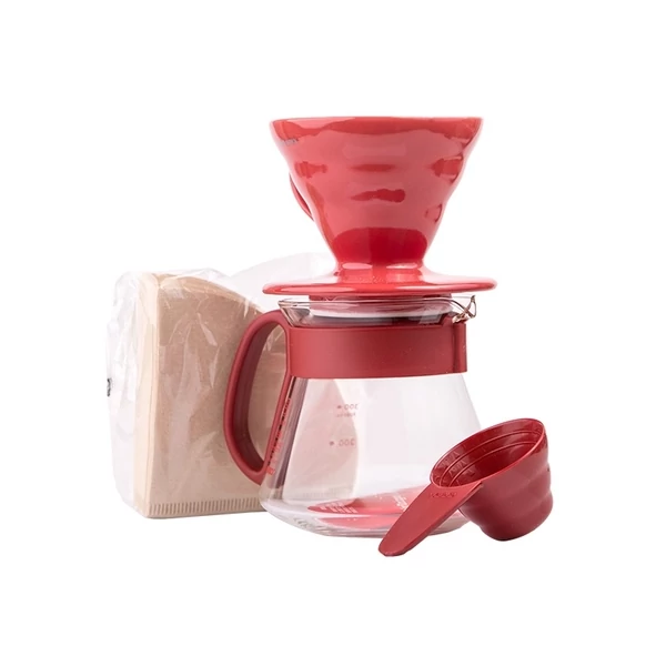 Hario V60 Dripper & Red Pot Set csepegtető + szerver + szűrők