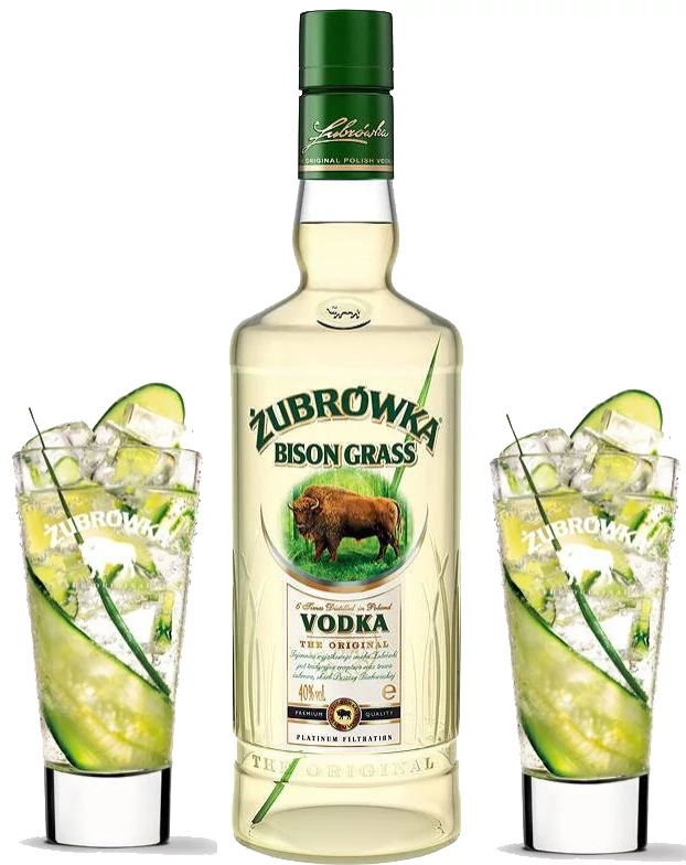 Zubrowka 0,7L + Ajándék 2db Long Drinkes Pohárral